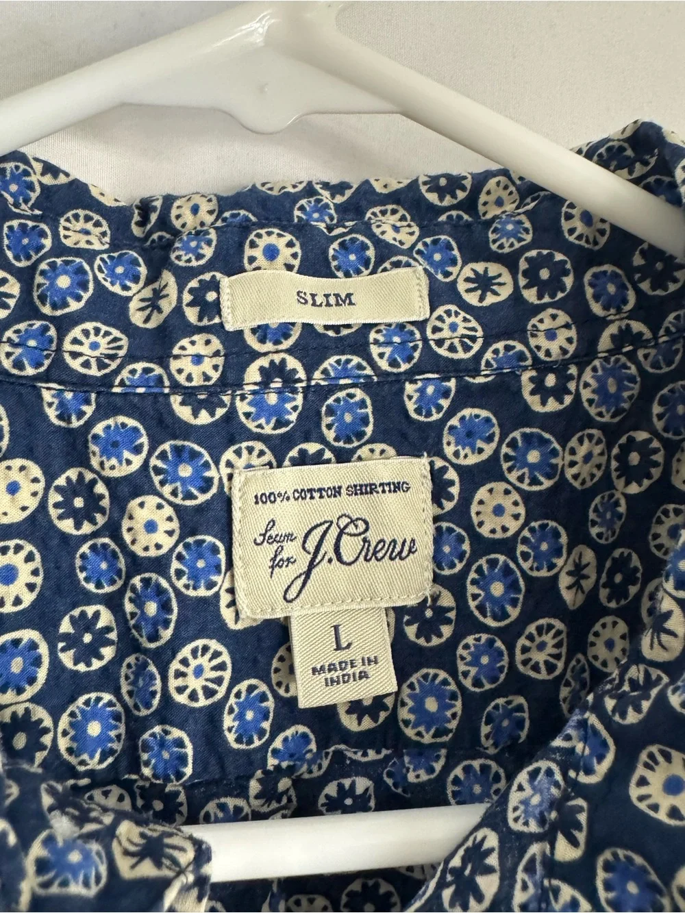J. Crew Navy Floral Short-Sleeve Button-Down Shirt